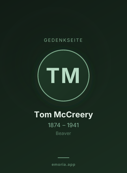 Gedenkportrait von Tom McCreery