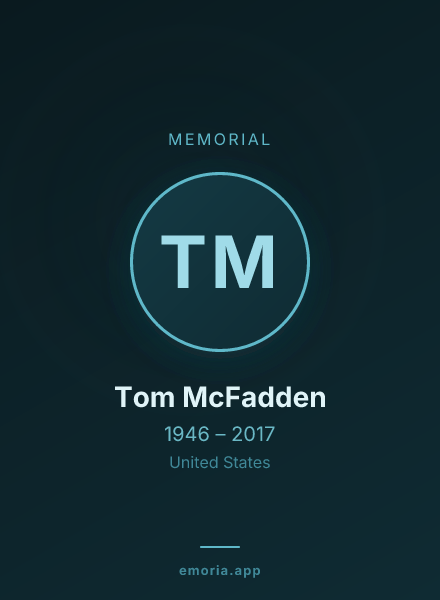 Memorial portrait of Tom McFadden