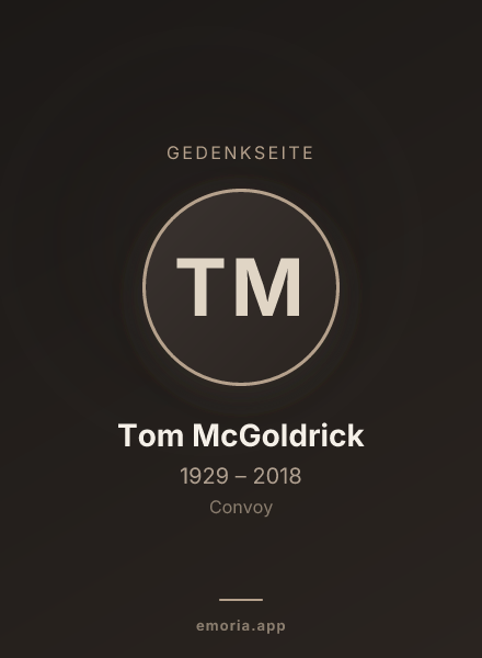 Gedenkportrait von Tom McGoldrick
