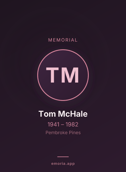 Memorial portrait of Tom McHale