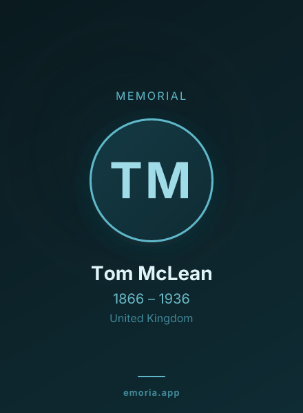 Memorial portrait of Tom McLean