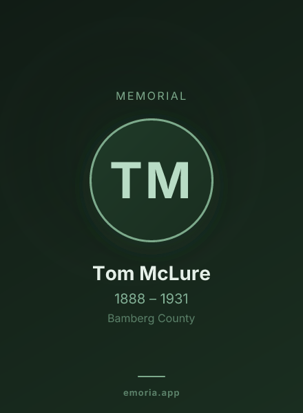 Memorial portrait of Tom McLure