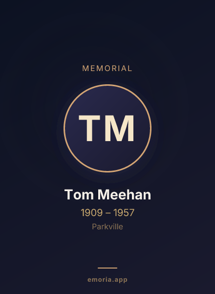Memorial portrait of Tom Meehan