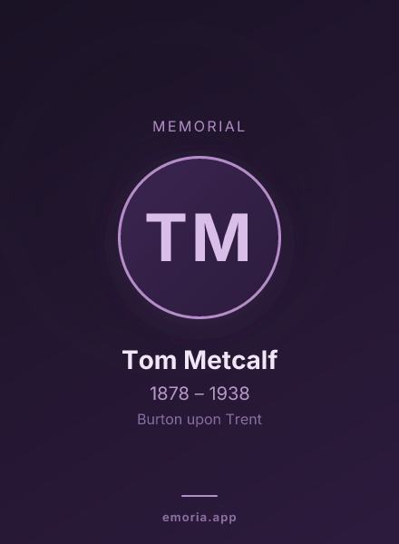 Memorial portrait of Tom Metcalf