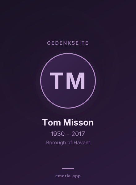 Gedenkportrait von Tom Misson