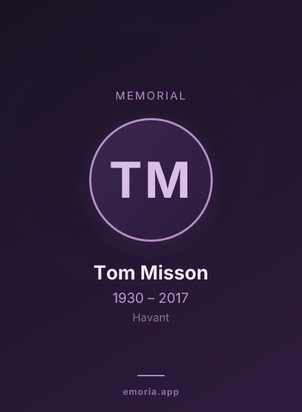 Memorial portrait of Tom Misson