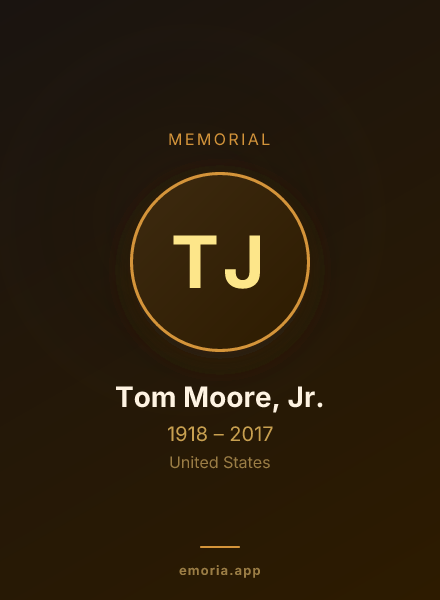 Memorial portrait of Tom Moore, Jr.