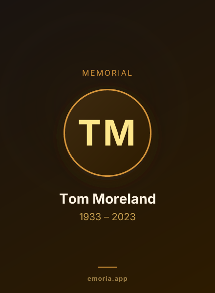 Memorial portrait of Tom Moreland