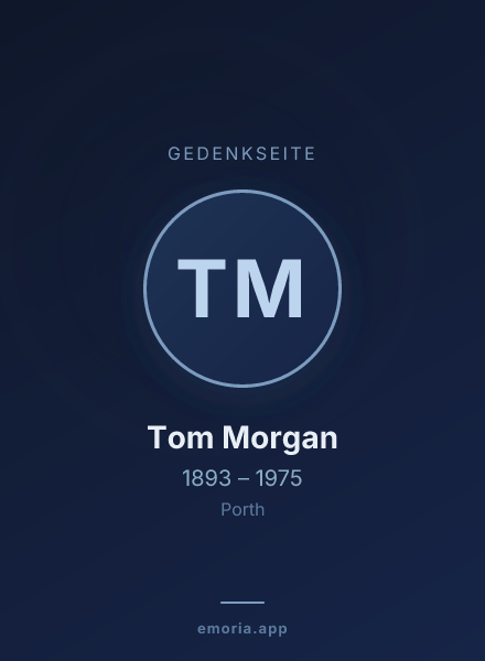 Gedenkportrait von Tom Morgan