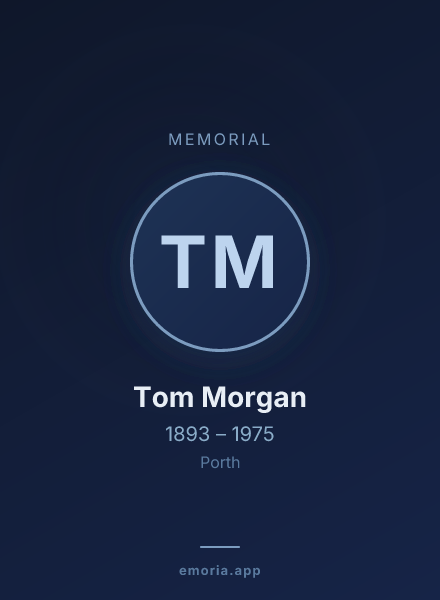 Memorial portrait of Tom Morgan