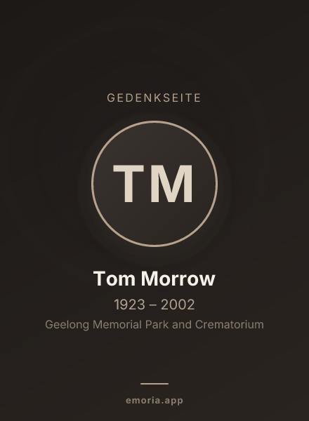 Gedenkportrait von Tom Morrow