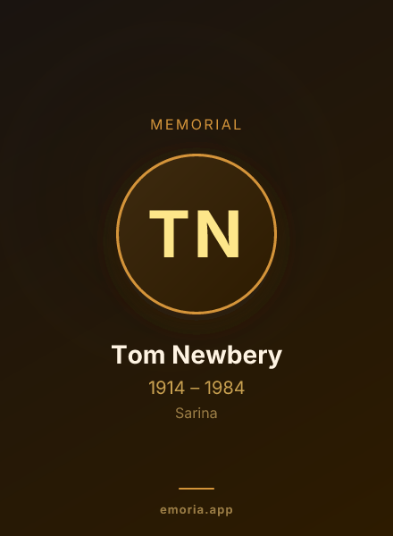 Memorial portrait of Tom Newbery