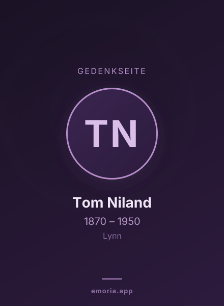 Gedenkportrait von Tom Niland
