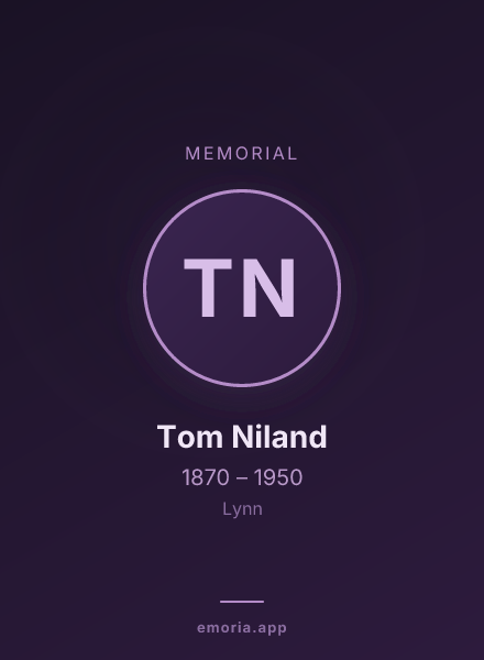 Memorial portrait of Tom Niland
