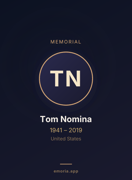 Memorial portrait of Tom Nomina