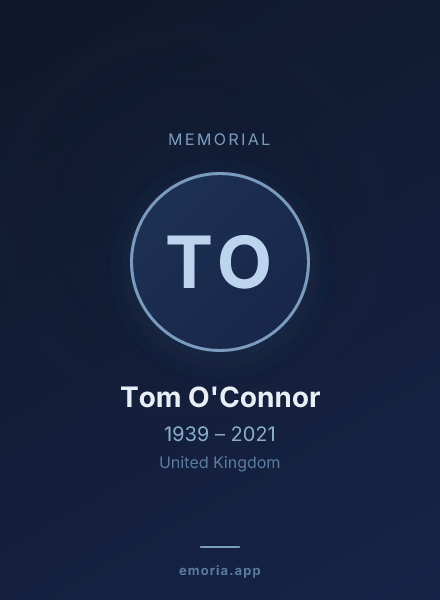 Memorial portrait of Tom O'Connor