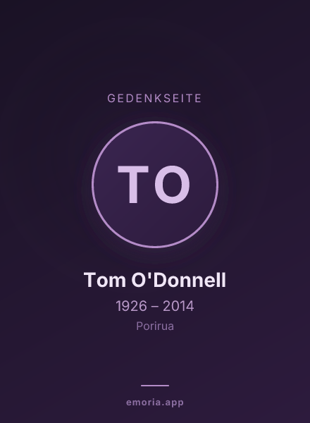 Gedenkportrait von Tom O'Donnell