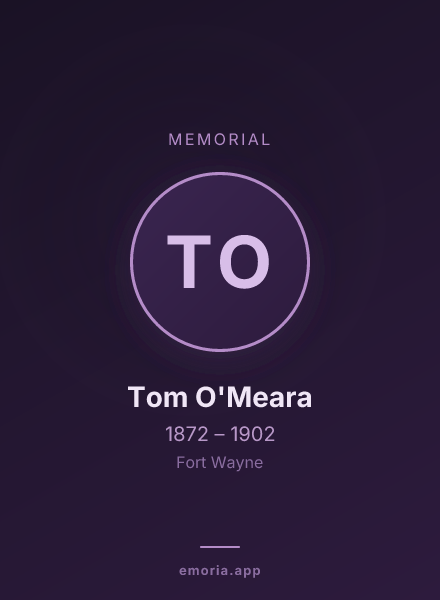 Memorial portrait of Tom O'Meara