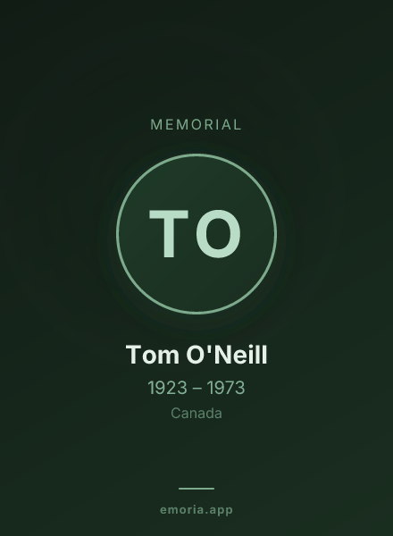 Memorial portrait of Tom O'Neill