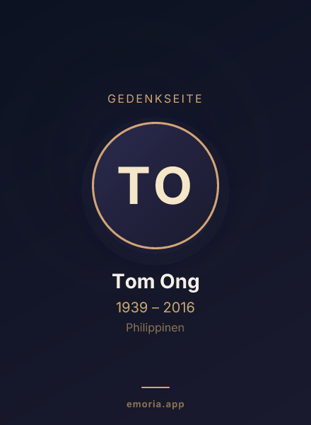 Gedenkportrait von Tom Ong