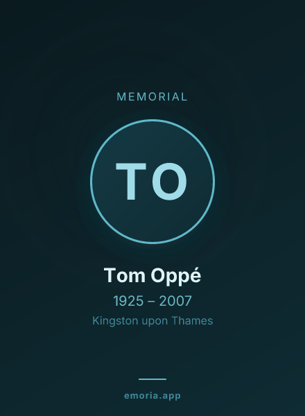 Memorial portrait of Tom Oppé