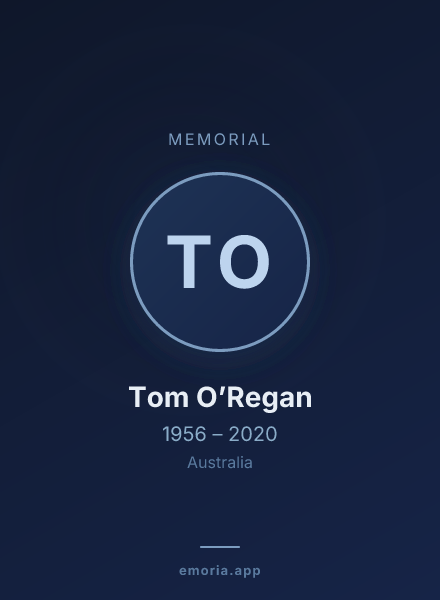 Memorial portrait of Tom O’Regan