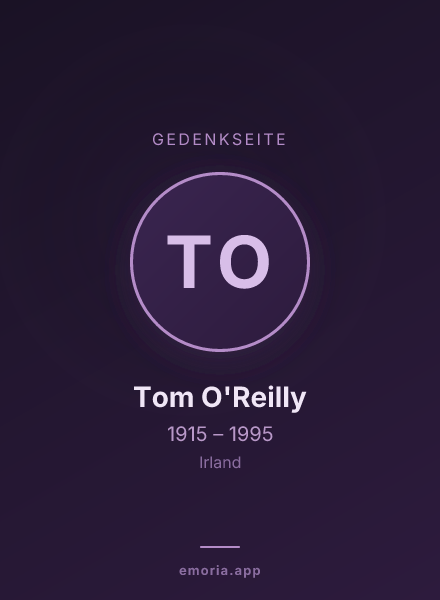 Gedenkportrait von Tom O'Reilly