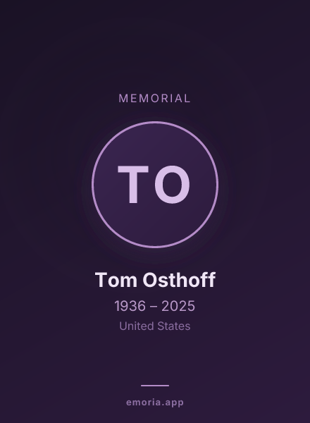 Memorial portrait of Tom Osthoff