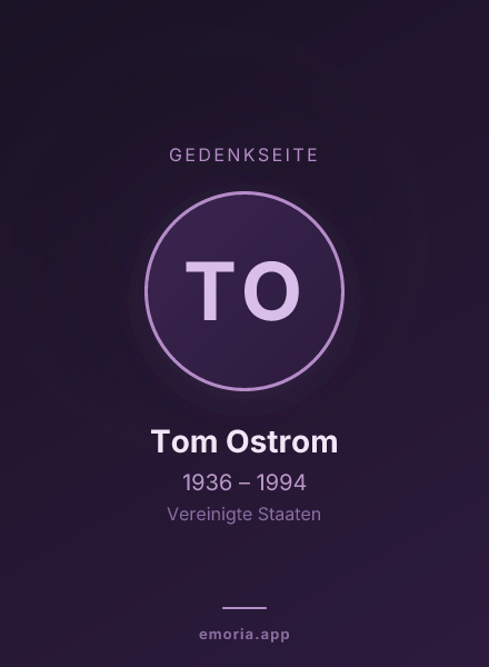Gedenkportrait von Tom Ostrom