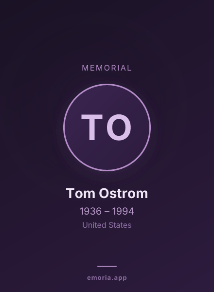 Memorial portrait of Tom Ostrom