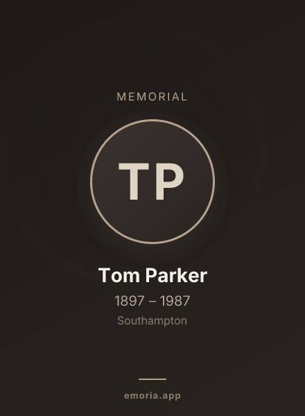 Memorial portrait of Tom Parker