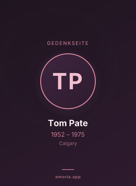 Gedenkportrait von Tom Pate