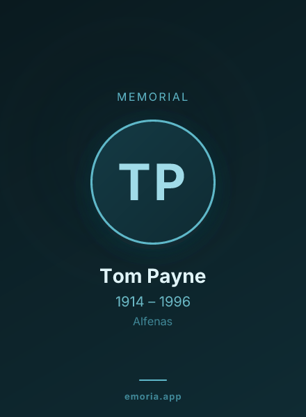 Memorial portrait of Tom Payne