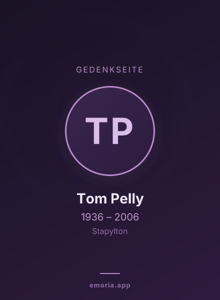Gedenkportrait von Tom Pelly