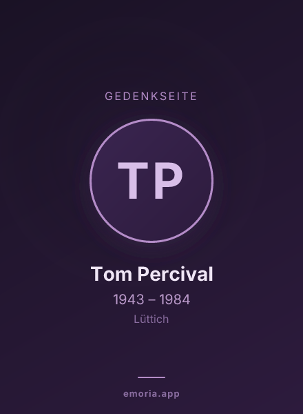 Gedenkportrait von Tom Percival