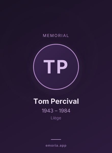 Memorial portrait of Tom Percival