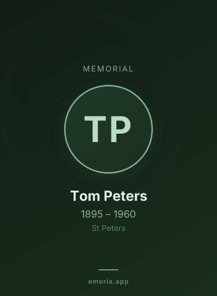 Memorial portrait of Tom Peters