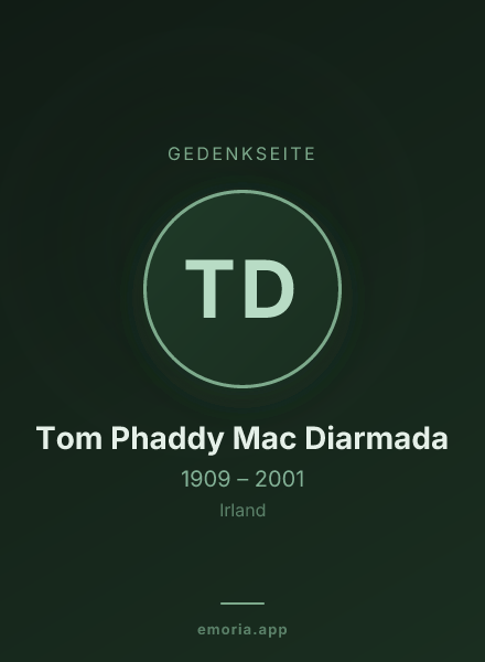 Gedenkportrait von Tom Phaddy Mac Diarmada