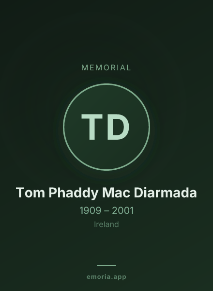 Memorial portrait of Tom Phaddy Mac Diarmada