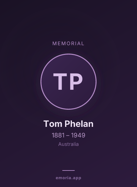 Memorial portrait of Tom Phelan