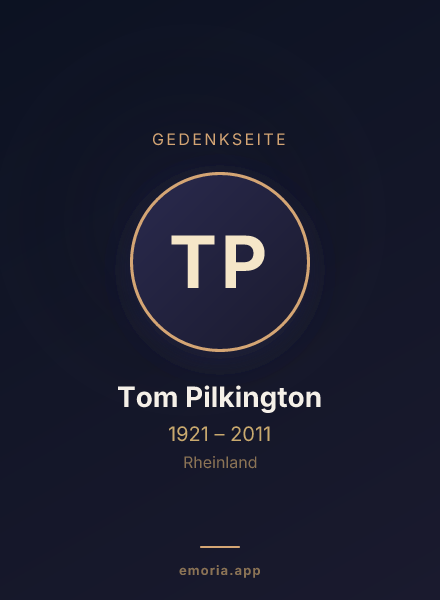 Gedenkportrait von Tom Pilkington