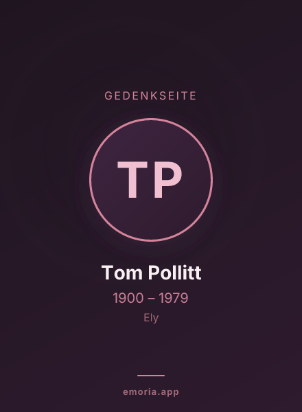 Gedenkportrait von Tom Pollitt