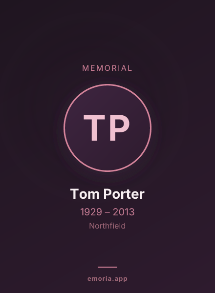 Memorial portrait of Tom Porter