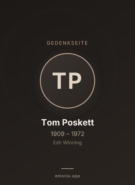 Gedenkportrait von Tom Poskett