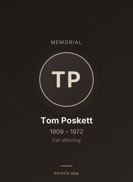 Memorial portrait of Tom Poskett