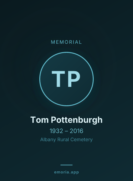 Memorial portrait of Tom Pottenburgh