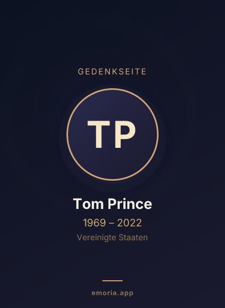 Gedenkportrait von Tom Prince