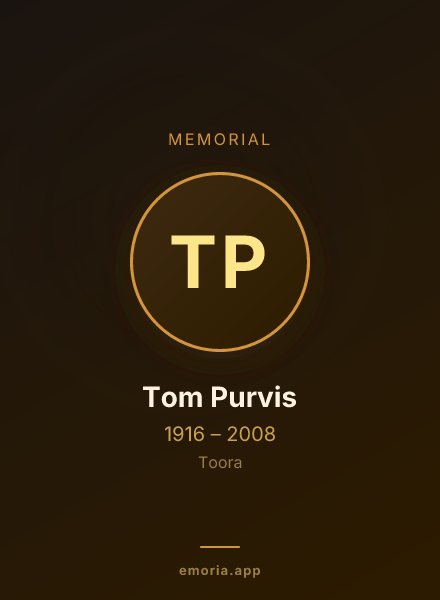 Memorial portrait of Tom Purvis