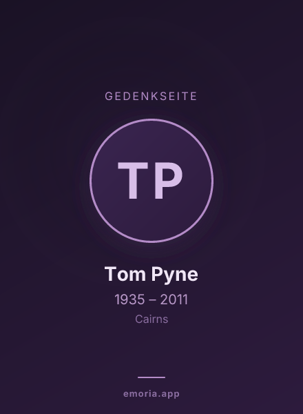 Gedenkportrait von Tom Pyne