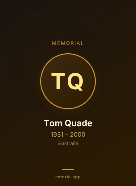 Memorial portrait of Tom Quade